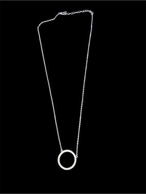 Delicate Circle Pendant Necklace in Silver